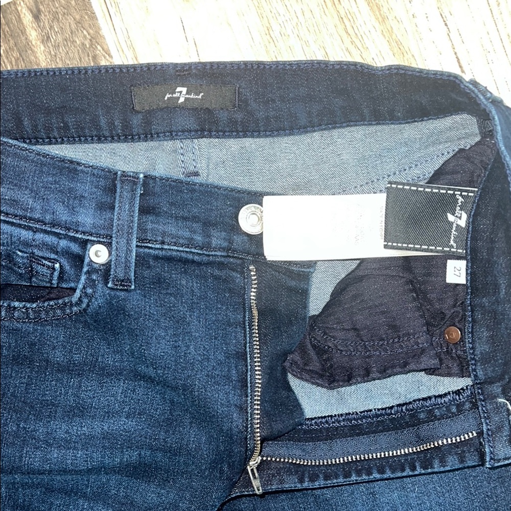 7 For All Mankind Blue Skinny 
High waisted ankle in Atlas SZ 27 - Picture 2 of 3
